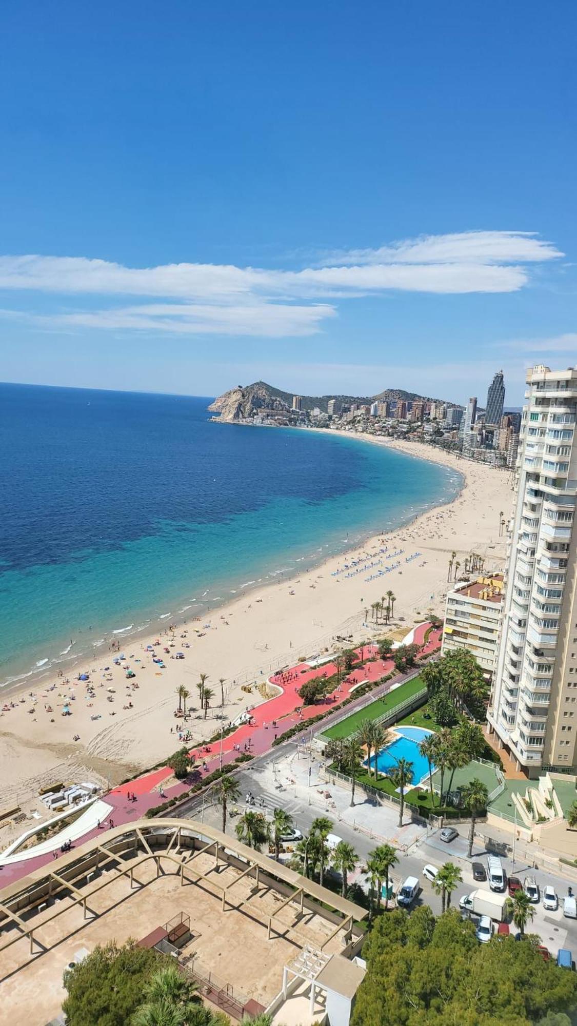 Ferienwohnung Nuevo Apto Balcon De Poniente 1 A Linea Playa Torre 2 Luxe Sm Con Aire, Piscina,Jar Vistas Espectaculares Al Mar De Benidorm Exterior foto